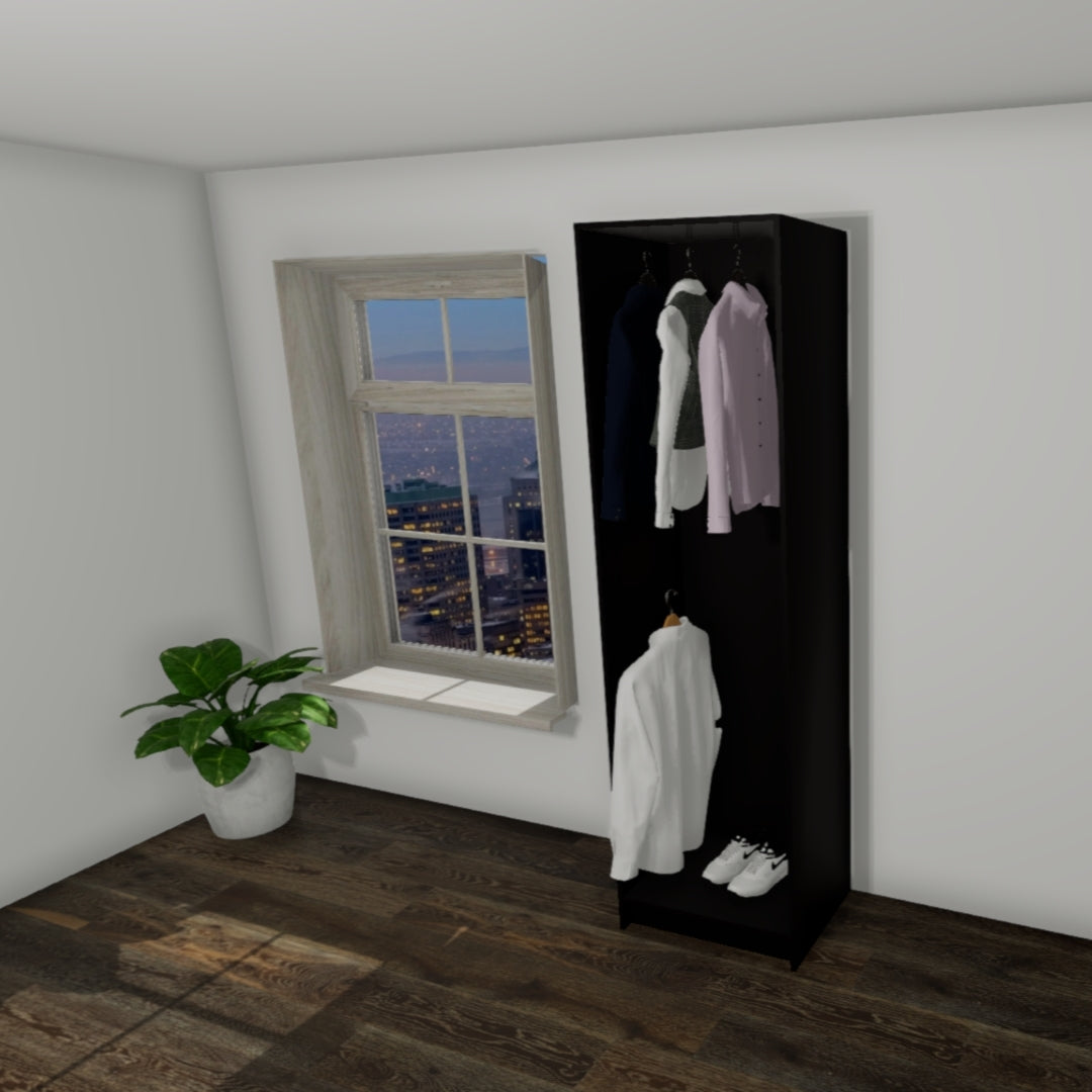 Modular 1 Wardrobe - Two Hang Rails