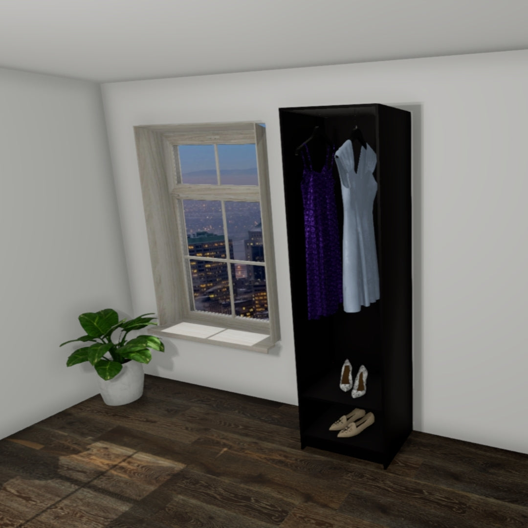 Modular 4 Wardrobe - One Hang Rail with one Adjustable shelf